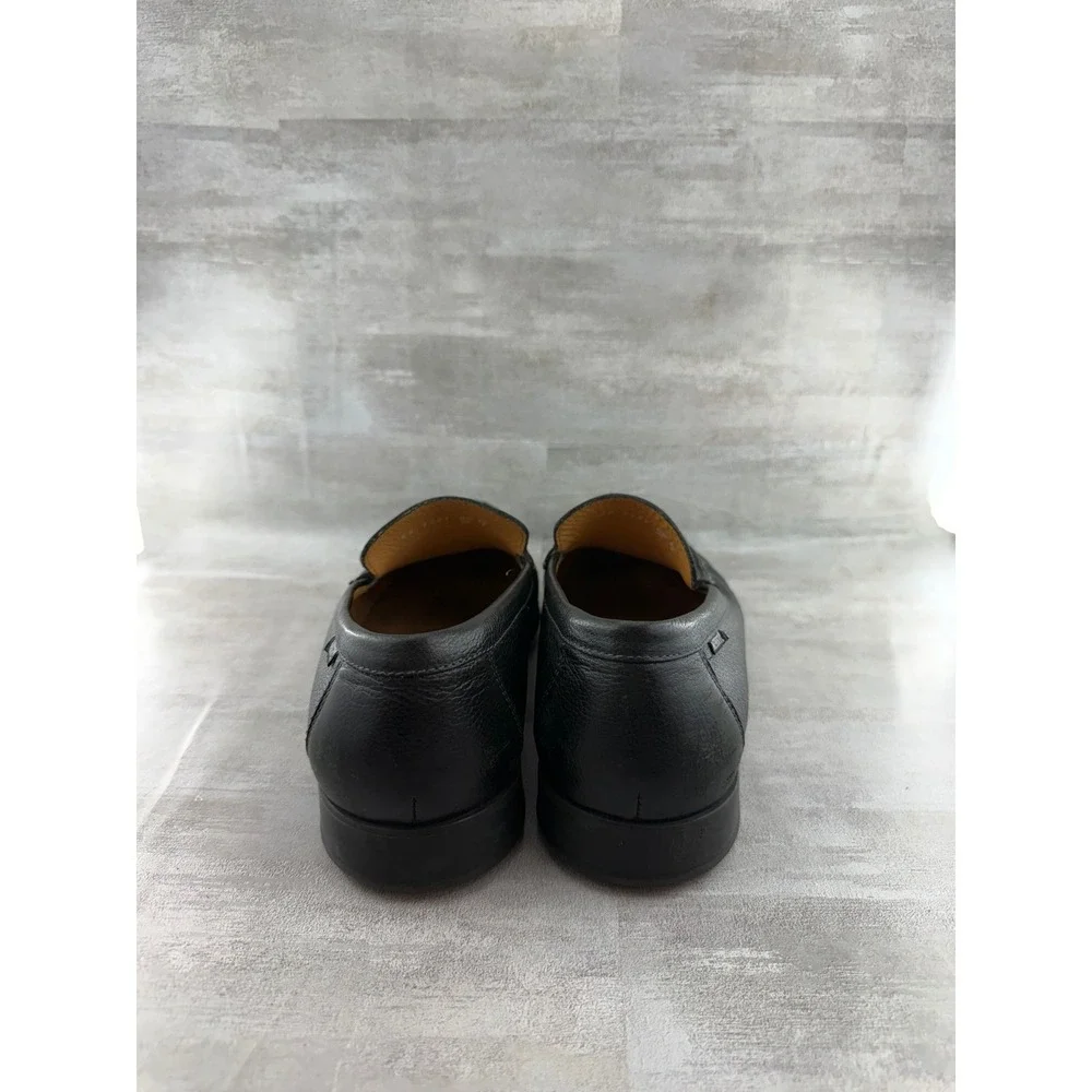 Mephisto Air-Relax Men Black Pebbled Leather Moc Toe Loafers Size US 9